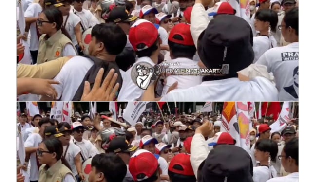 Kejadian Viral saat Massa Memburu Pelaku Copet Ketika Prabowo-Gibran Mendaftar ke KPU