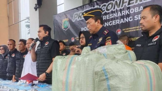 Polres Tangsel berhasil diamankan 27,7 Kg Ganja Siap Edar pada Malam Tahun Baru