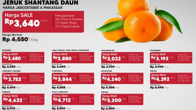 Promo Jeruk Shantang Daun Murah Banget di Transmart, Hanya Rp 4.550