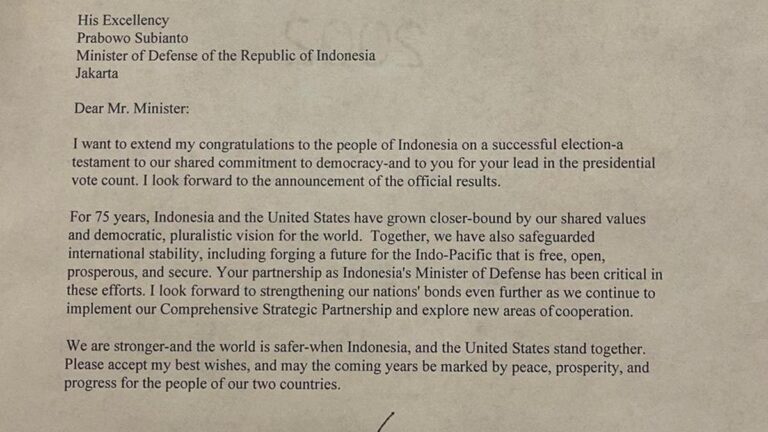 Surat Resmi Presiden AS Joe Biden, Sampaikan Ucapan Selamat Kepada Prabowo