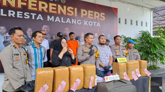 Polresta Malang Kota Mengamankan Pemudik Pemilik 42 Kilogram Ganja