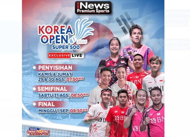 Leo Bagas Bersiap Menjadi Juara Korea Open 2024, Bertarung Melawan Wakil Tuan Rumah Korea Selatan di Partai Final, Jangan Lewatkan Aksi Serunya Live di iNewss : Okezone Sports Besok