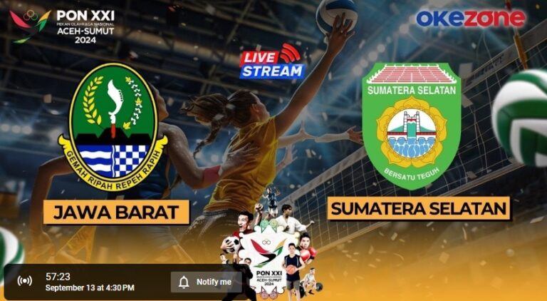 Nonton Live Tunda Pertandingan Voli Putri Jawa Barat vs Sumatera Selatan di PON XXI Aceh-Sumut 2024 di Okezone Sports, Ayo Klik Sekarang!