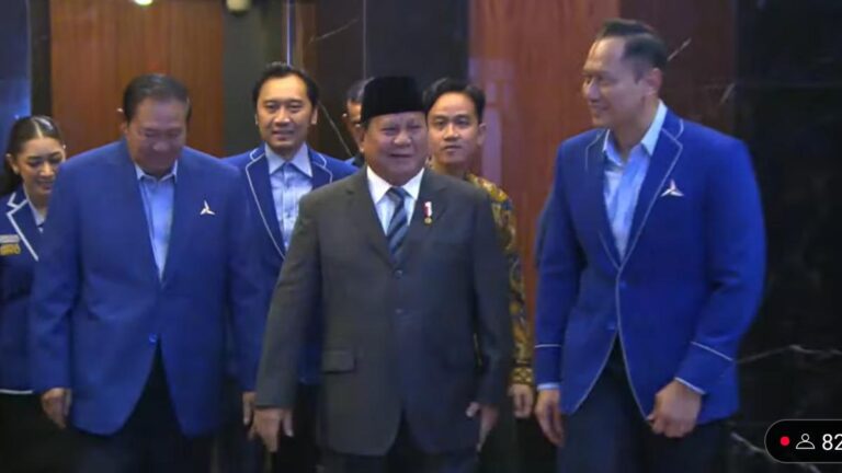 Prabowo & Gibran di Penutupan Kongres VI Demokrat: SBY-AHY Menyambut