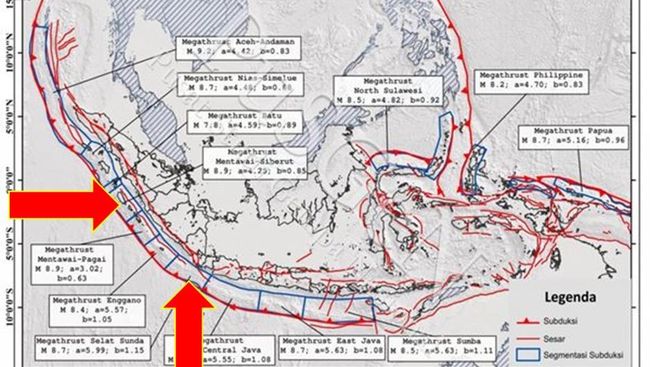 Peringatan Keras Kepala BMKG: 13 Lokasi Megathrust di RI