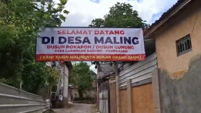 Heboh Spanduk ‘Selamat Datang di Desa Maling’ Pamekasan: Polisi Tangkap 2 Pelaku
