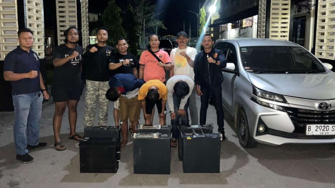 Penangkapan Komplotan Pencuri Baterai Tower Provider Bengkalis